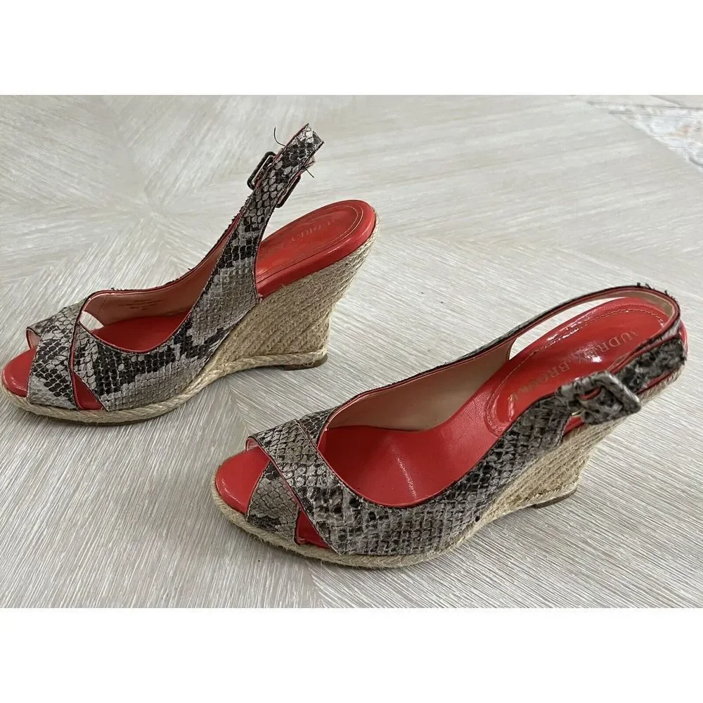 Audrey Brooke Snakeskin‎ Rattle Snake Wedges Sz 8